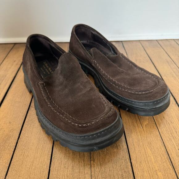 To Boot New York Adam Derrick Brown Suede Lug Sole Loafers 7 - Picture 2 of 9